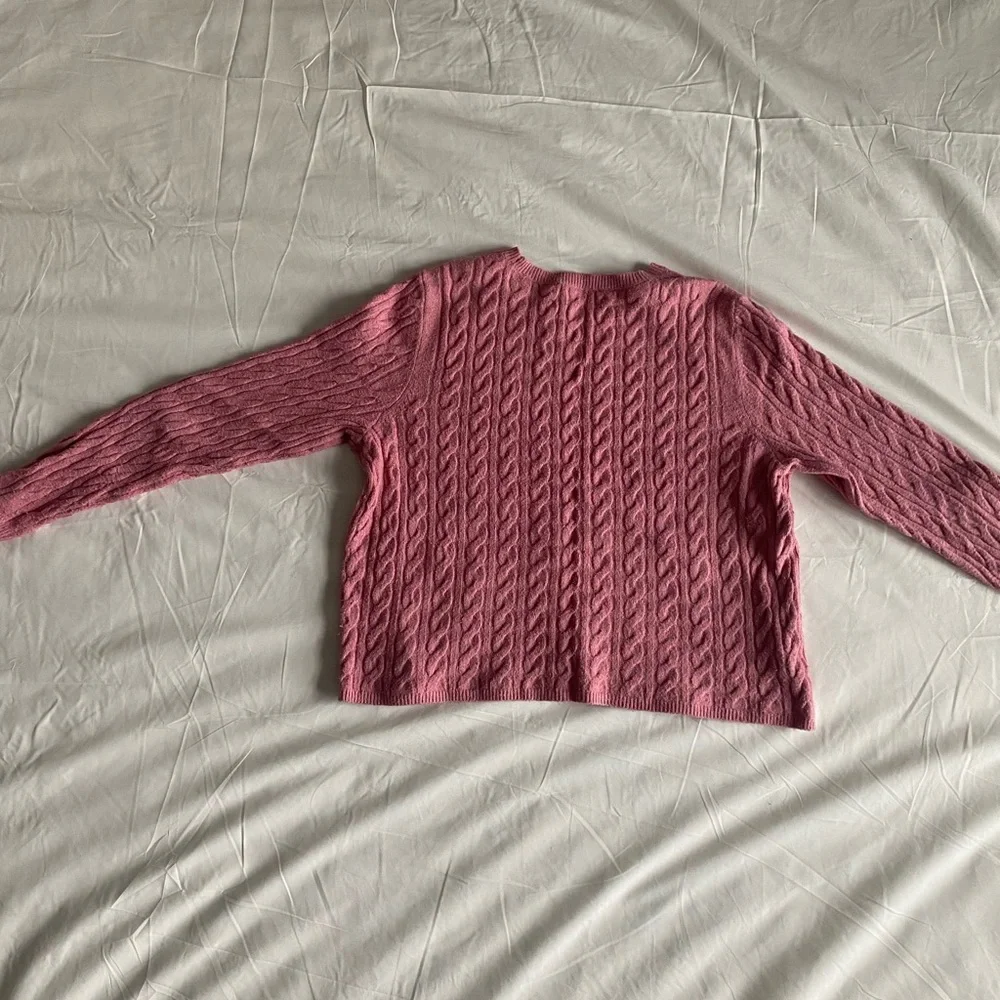 LOFT Petite Pink Cable Knit Sweater - Picture 2 of 7